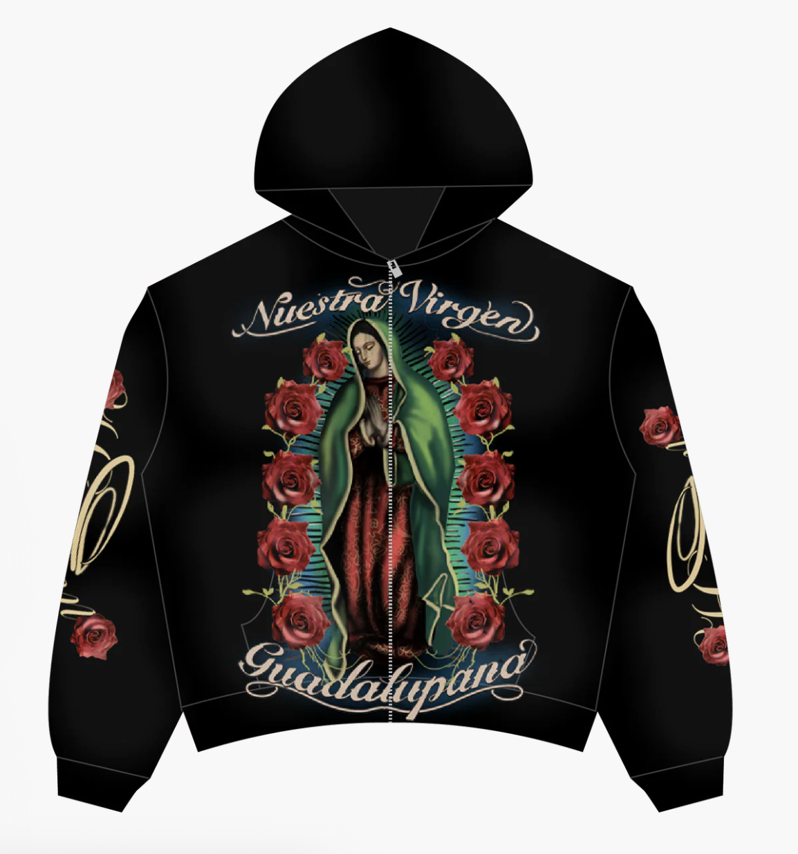 Heaven Virgen Guadalupana Zip Up Black