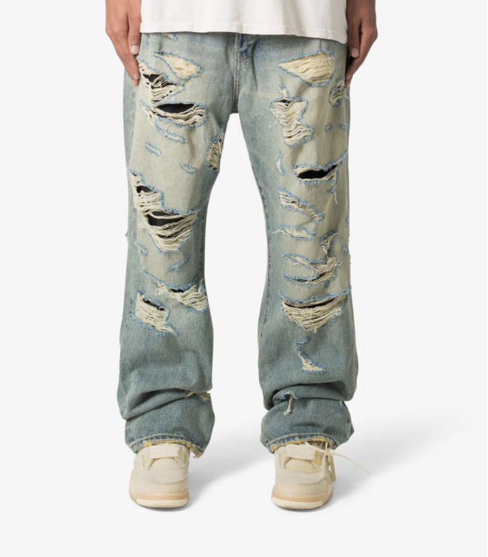 Ultra Baggy Distressed Denim (Vintage Blue)