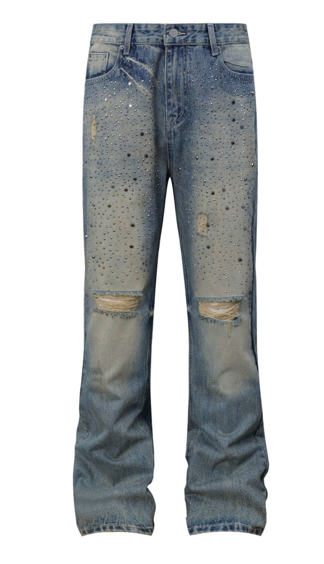 STUDDED SKINNY DENIM
