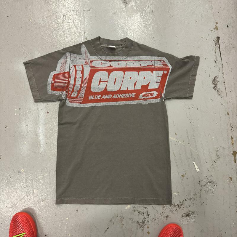 Grey Red Glue SS Tee