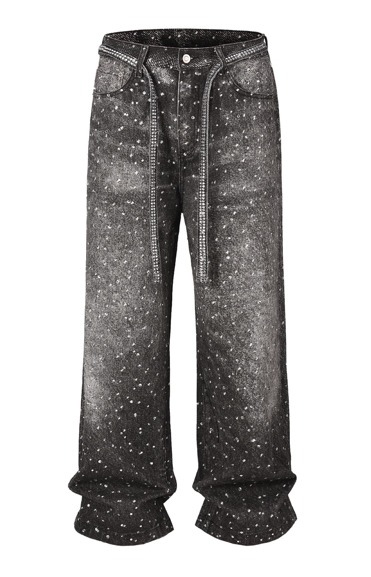 NOIR RHINESTONE DENIM