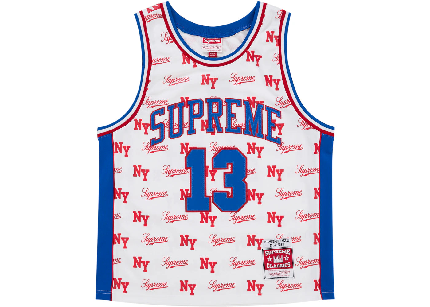 Supreme Mitchell & Ness Monogram Basketball Jersey White