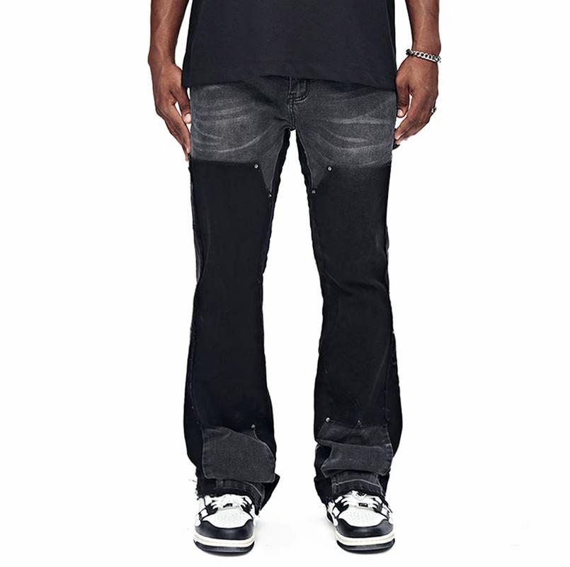 Double Black Double Knee Stacked Denim