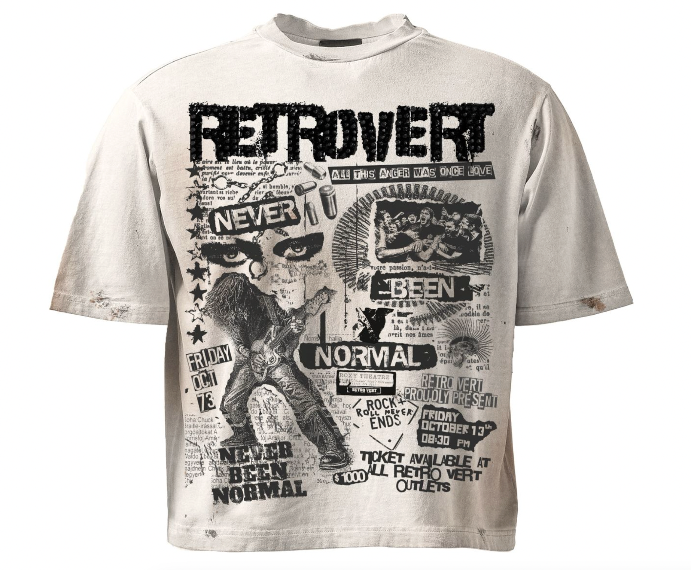 RHINESTONE NEVER BEEN NORMAL T-SHIRT