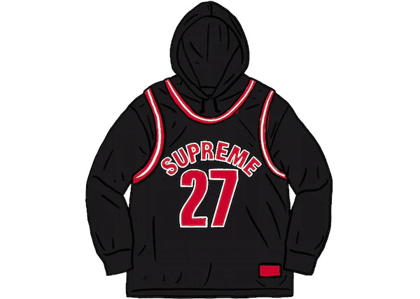 Supreme Basketball Jersey Hooded Sweatshirt Black