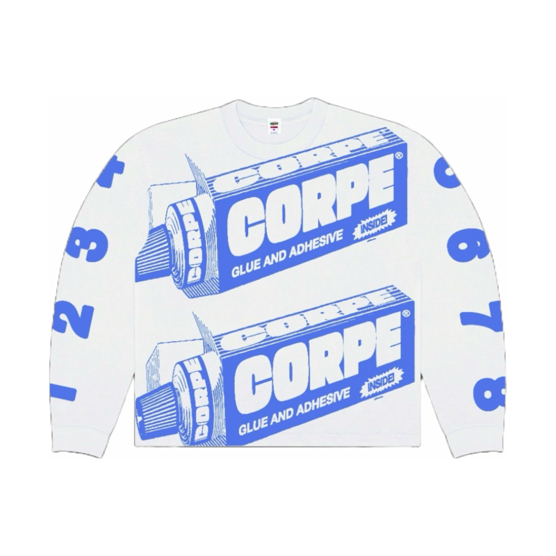 Glue White/Blue LS Tee