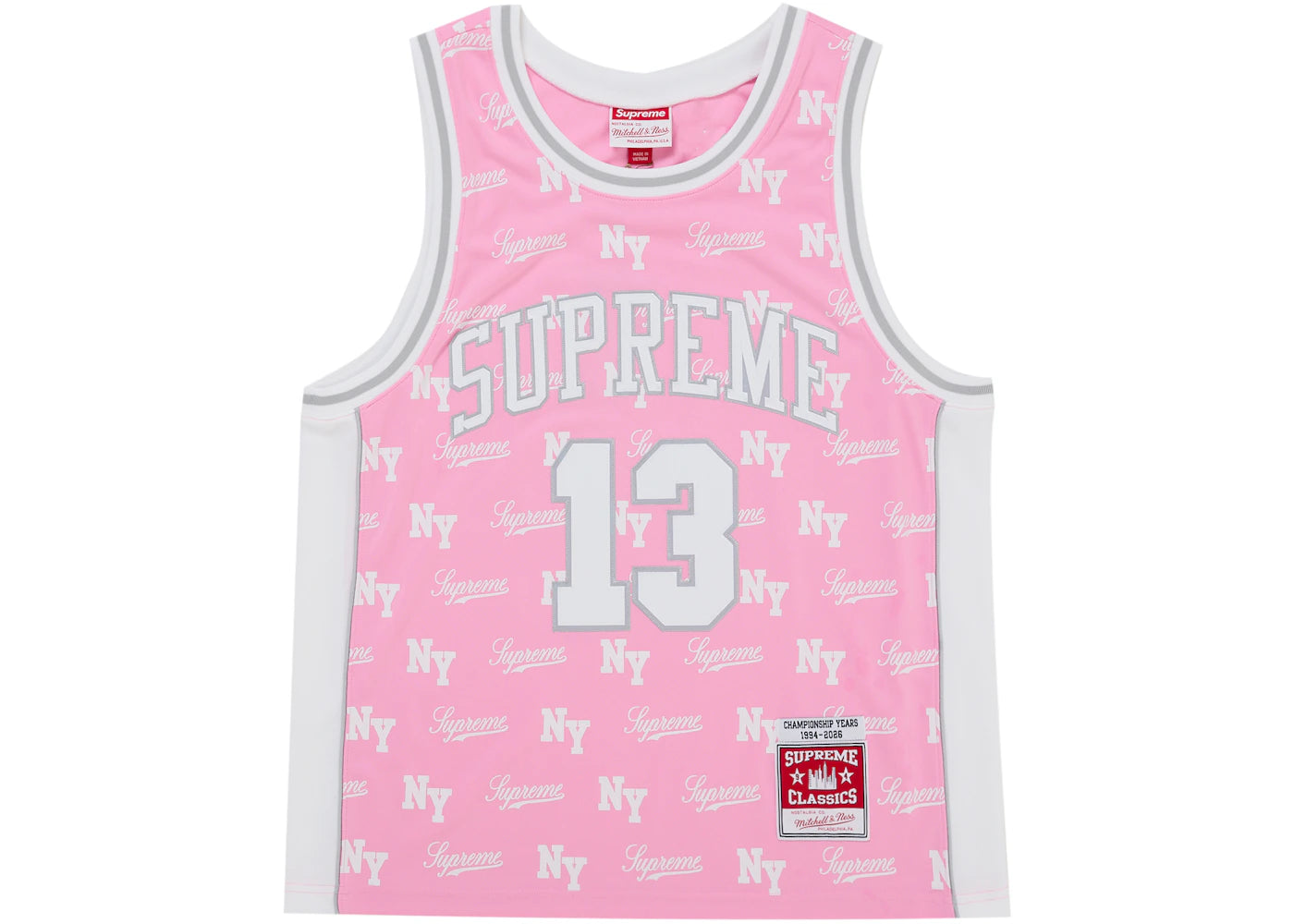 Supreme Mitchell & Ness Monogram Basketball Jersey Pink