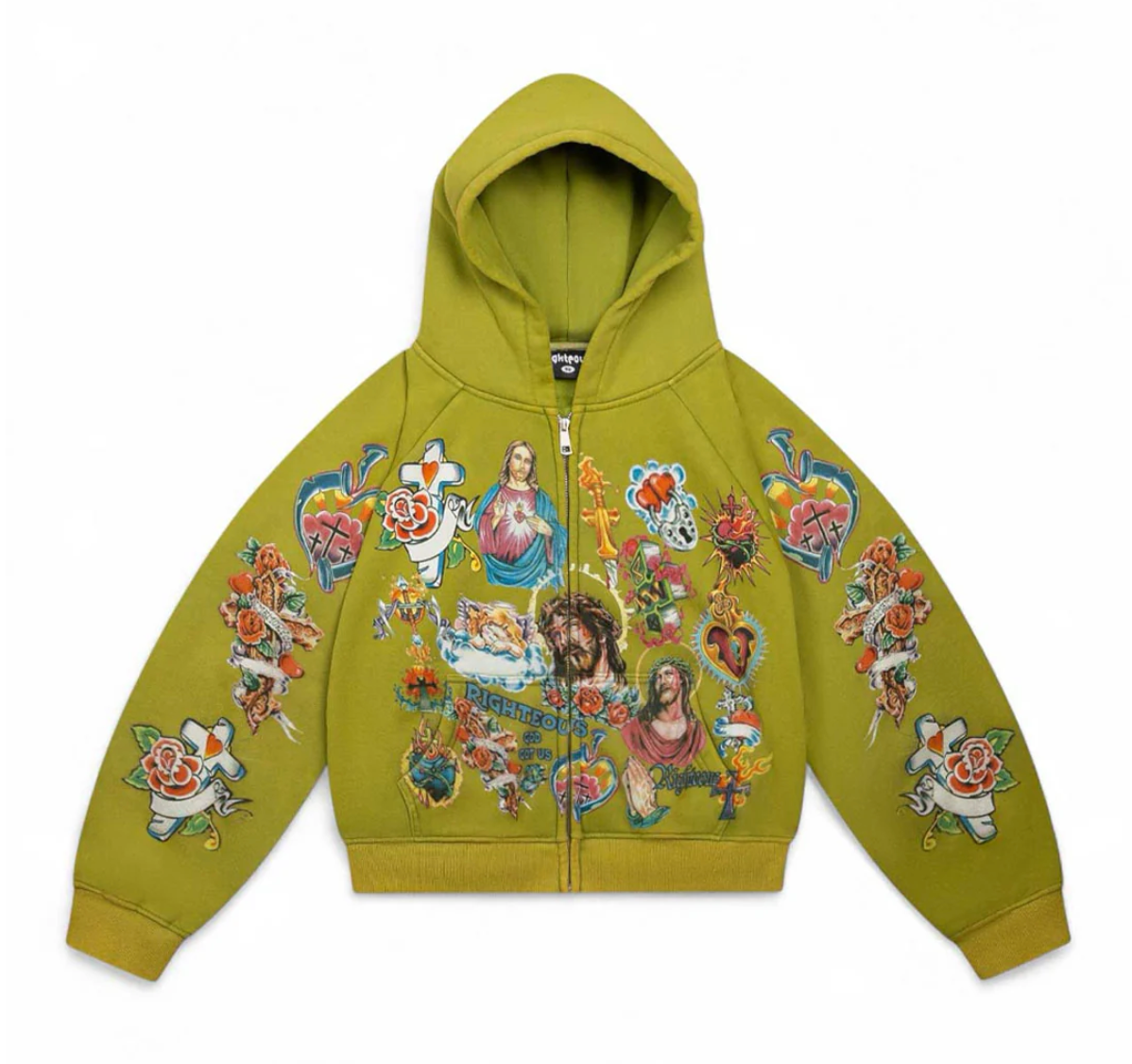 Righteous Risen King Zip Up Moss