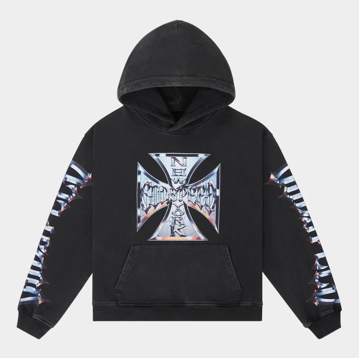 Chrome MOTTO Hoodie (Black wash)